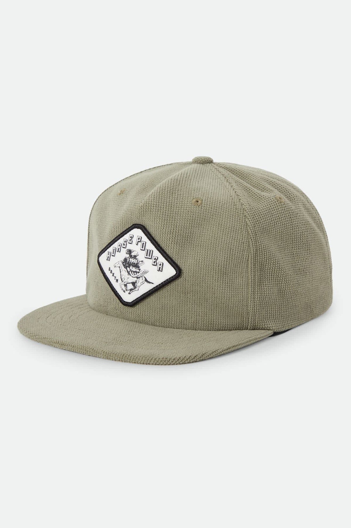 Unisex Horsepower Snapback in the color Olive Surplus - Front Product View