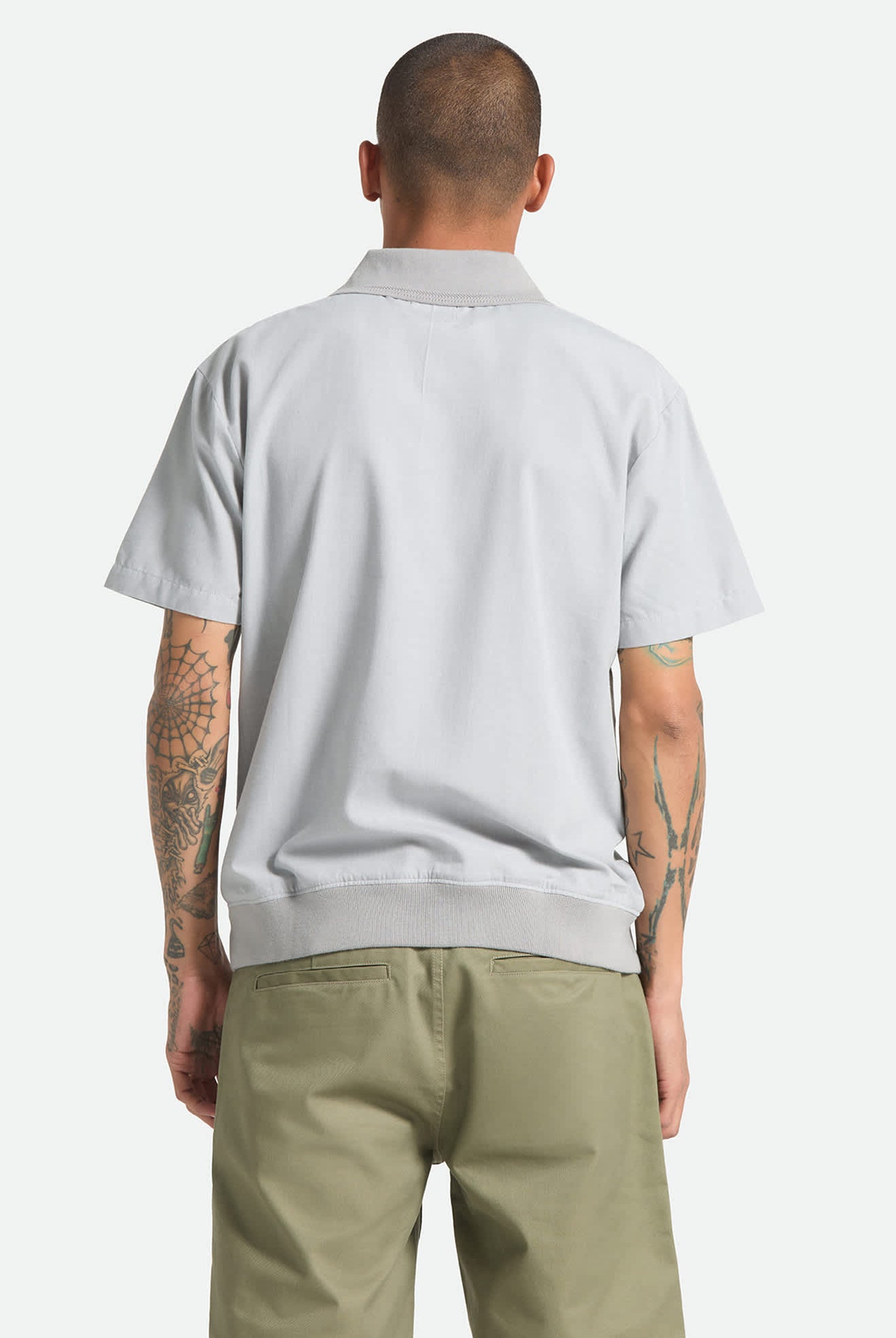 Men's Trolly Jacquard Weekend Short Sleeve Polo in the color Blue Aura - Men's Back View