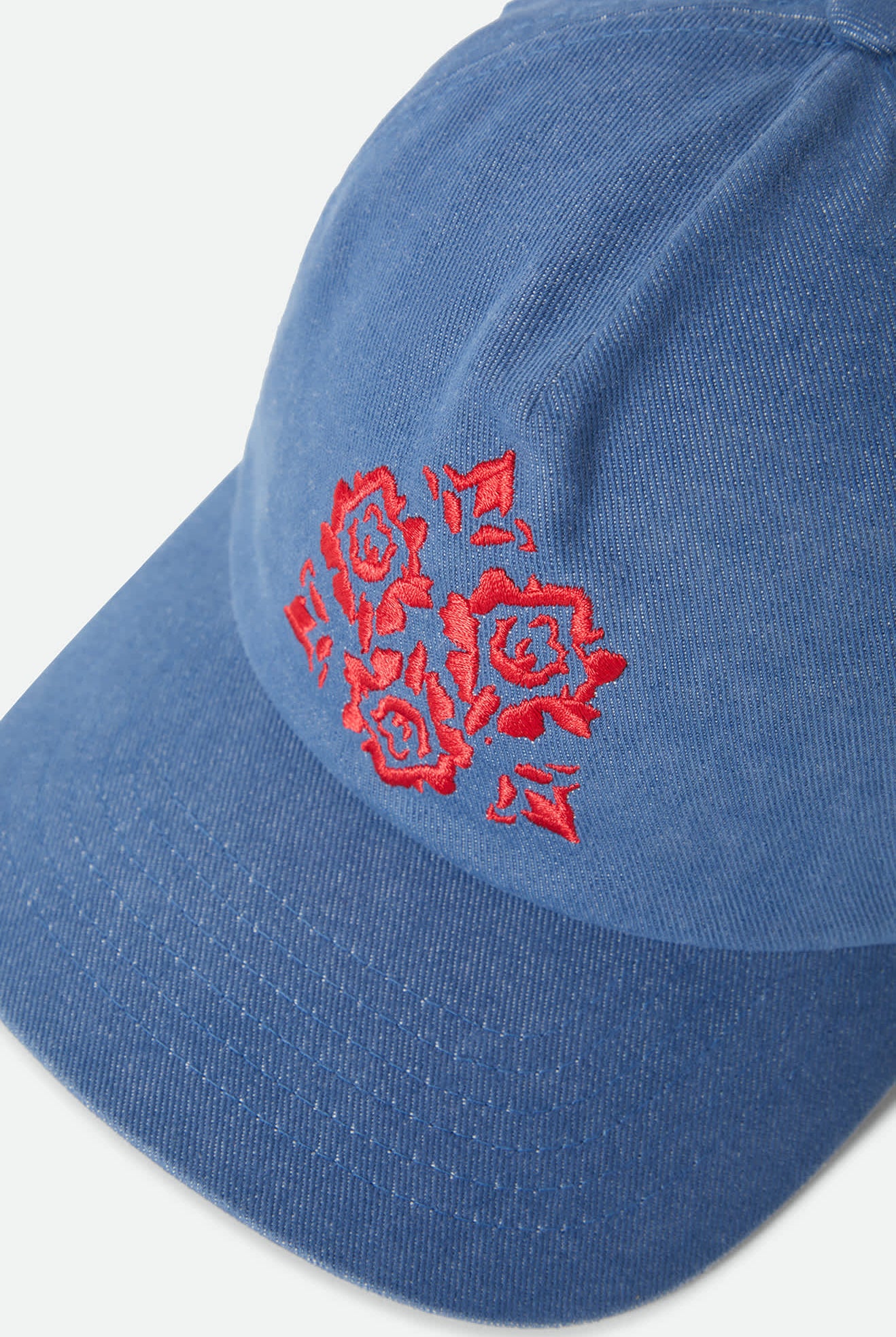 Women's Lola Embroidered Adjustable Hat in the color Light Washed Denim - Additional Laydown image