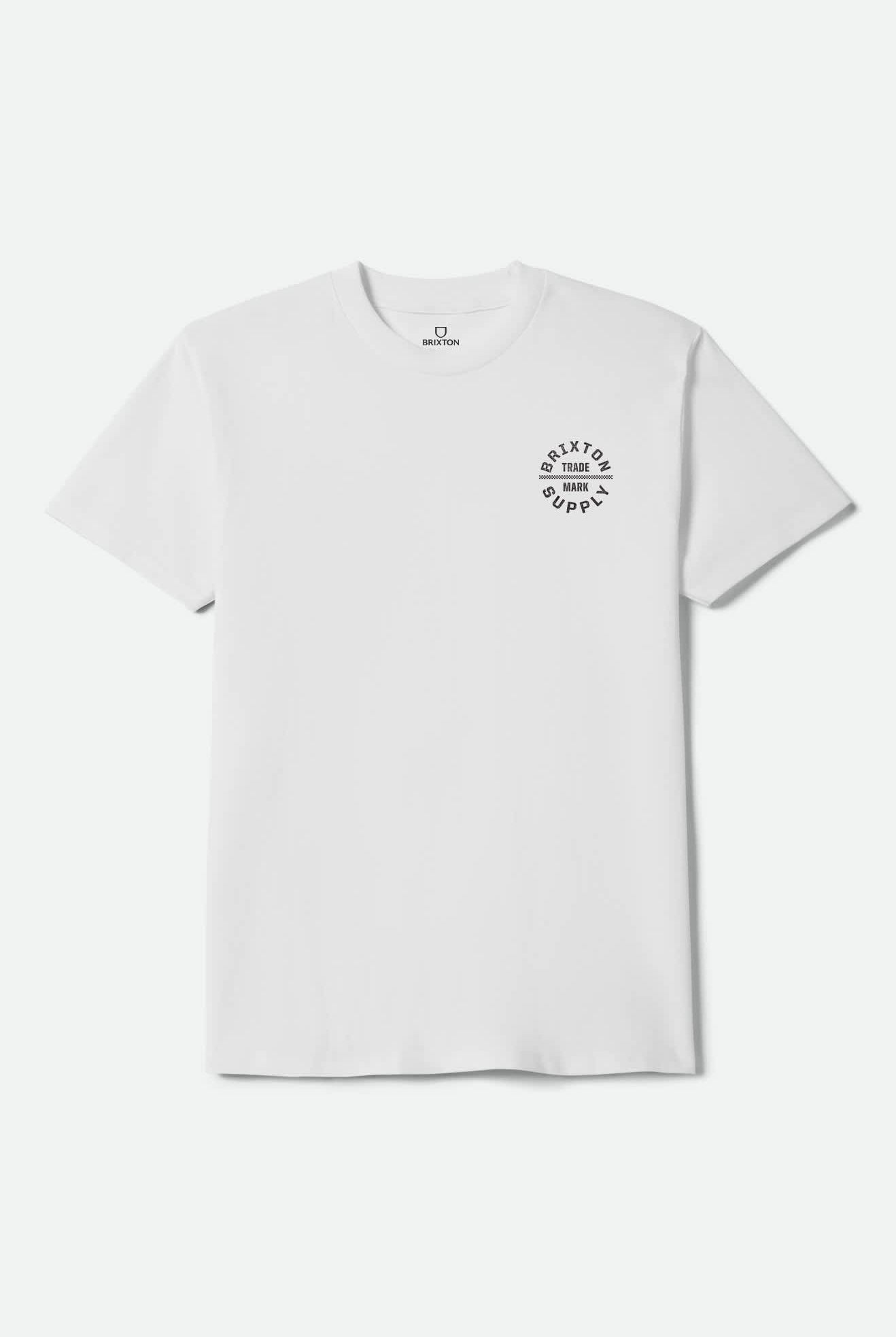 Men's Oath V Short Sleeve Shirt in the color White/Black/Checkered - Front Product View