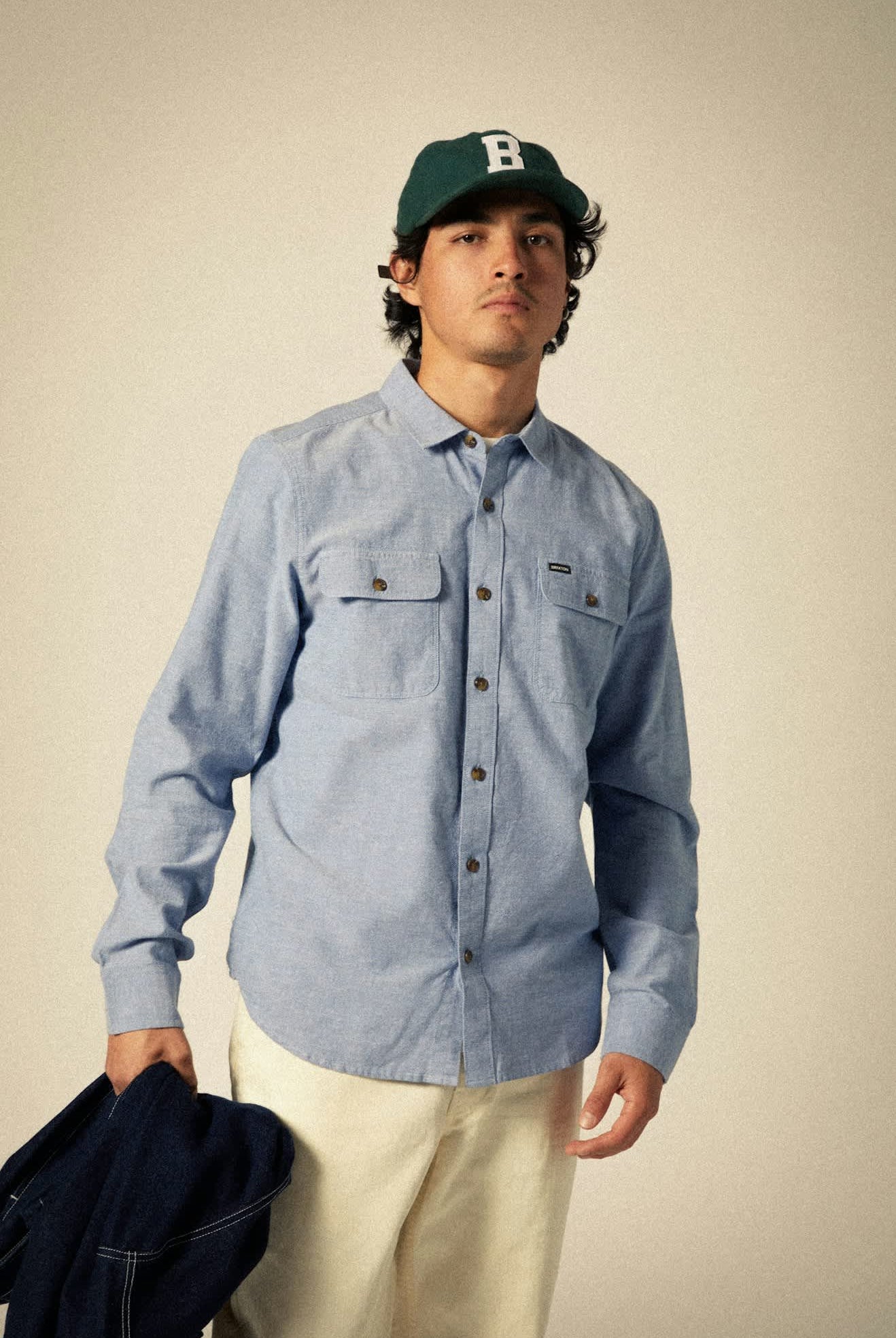 Unisex Big B Adjustable Hat in the color Deep Forest Flannel - Additional Fit View