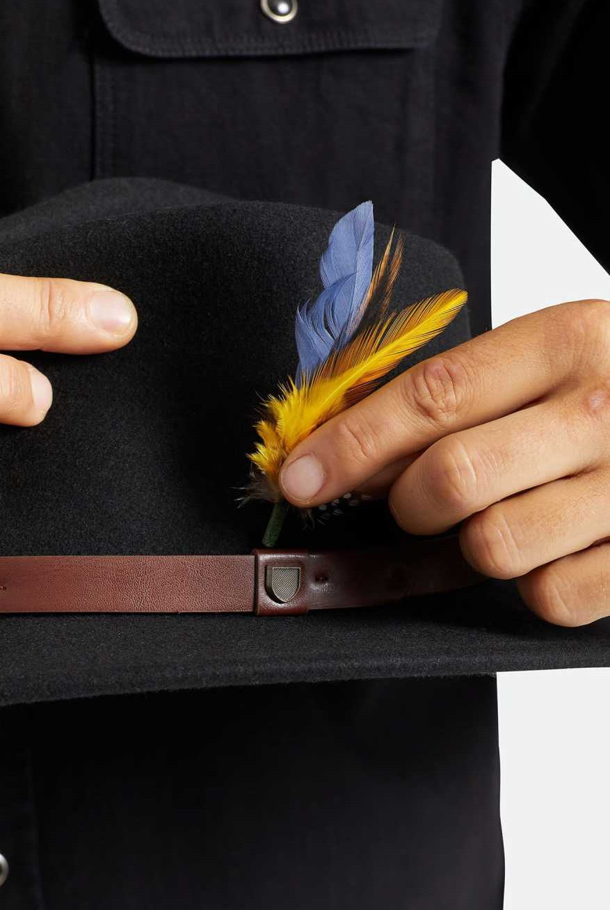 Brixton Unisex Brixton Hat Feather - Joe Blue/Black/Yellow | Extra Shot