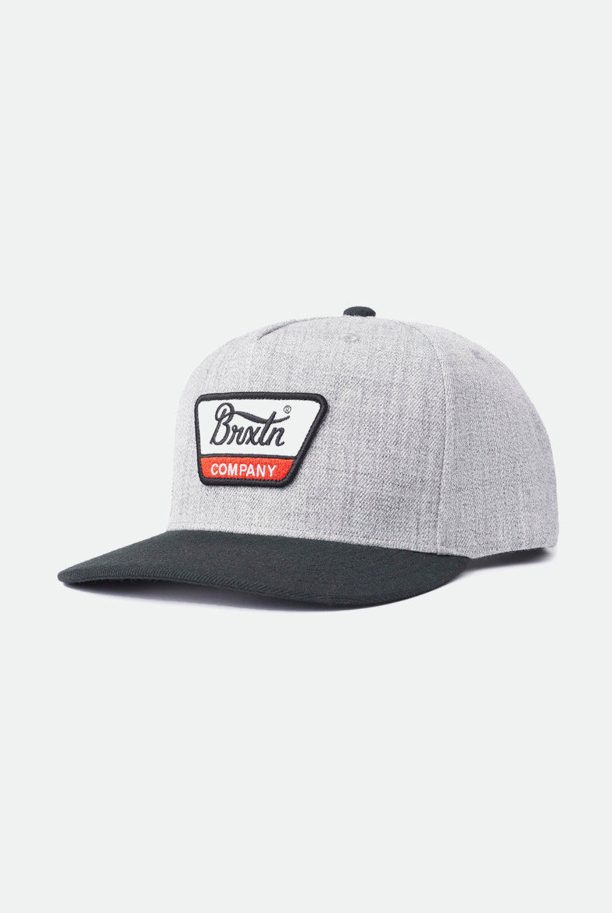 Brixton Men's Linwood C Netplus MP Snapback - Heather Grey/Black | Profile