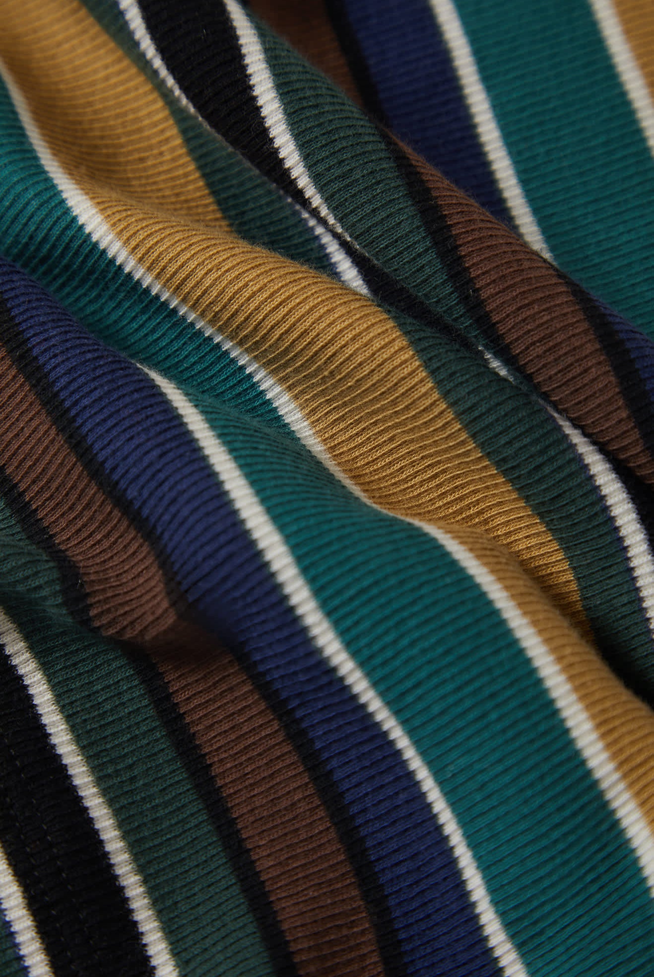 Women's Ringer Organic A-Tank in the color Multi Retro Stripe - Additional Laydown image