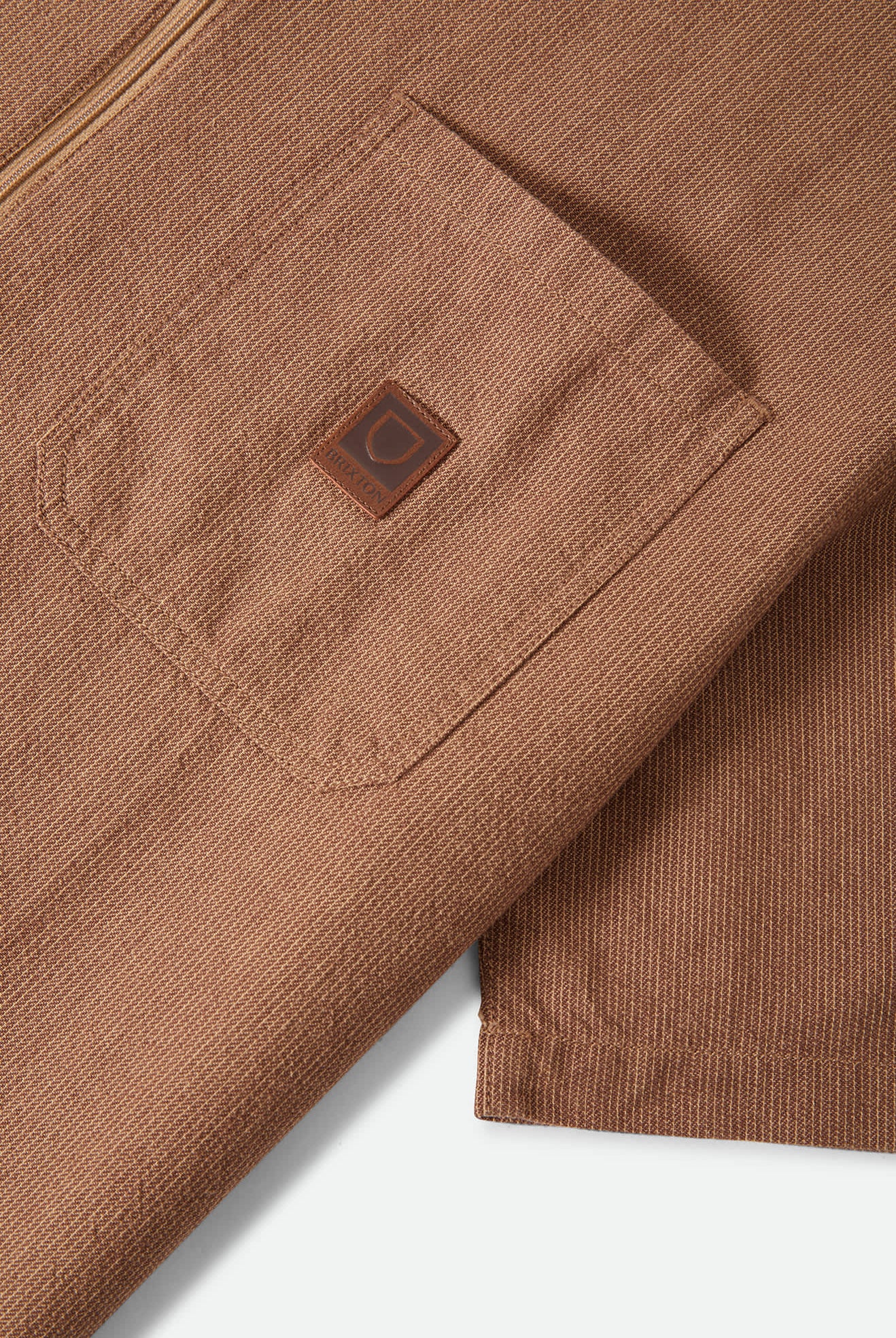 Men's Brakeman Half Zip Short Sleeve Shirt in the color Brown/Tan Stripe - Additional Laydown image