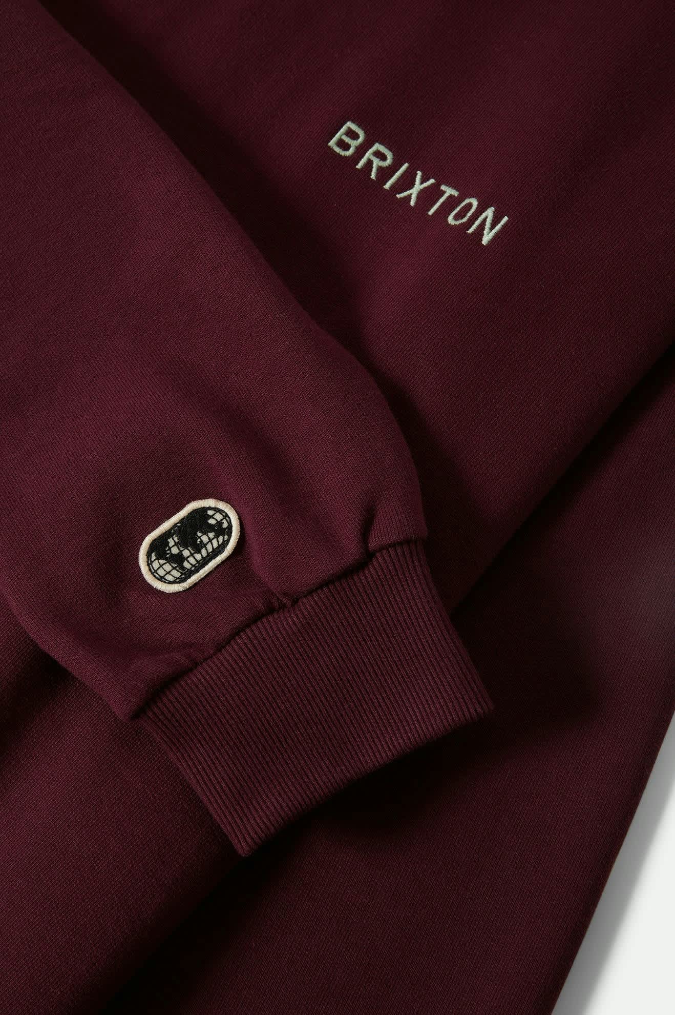 Men's Embroidered Heavyweight Oversized Crew in the color Port - Additional Laydown image