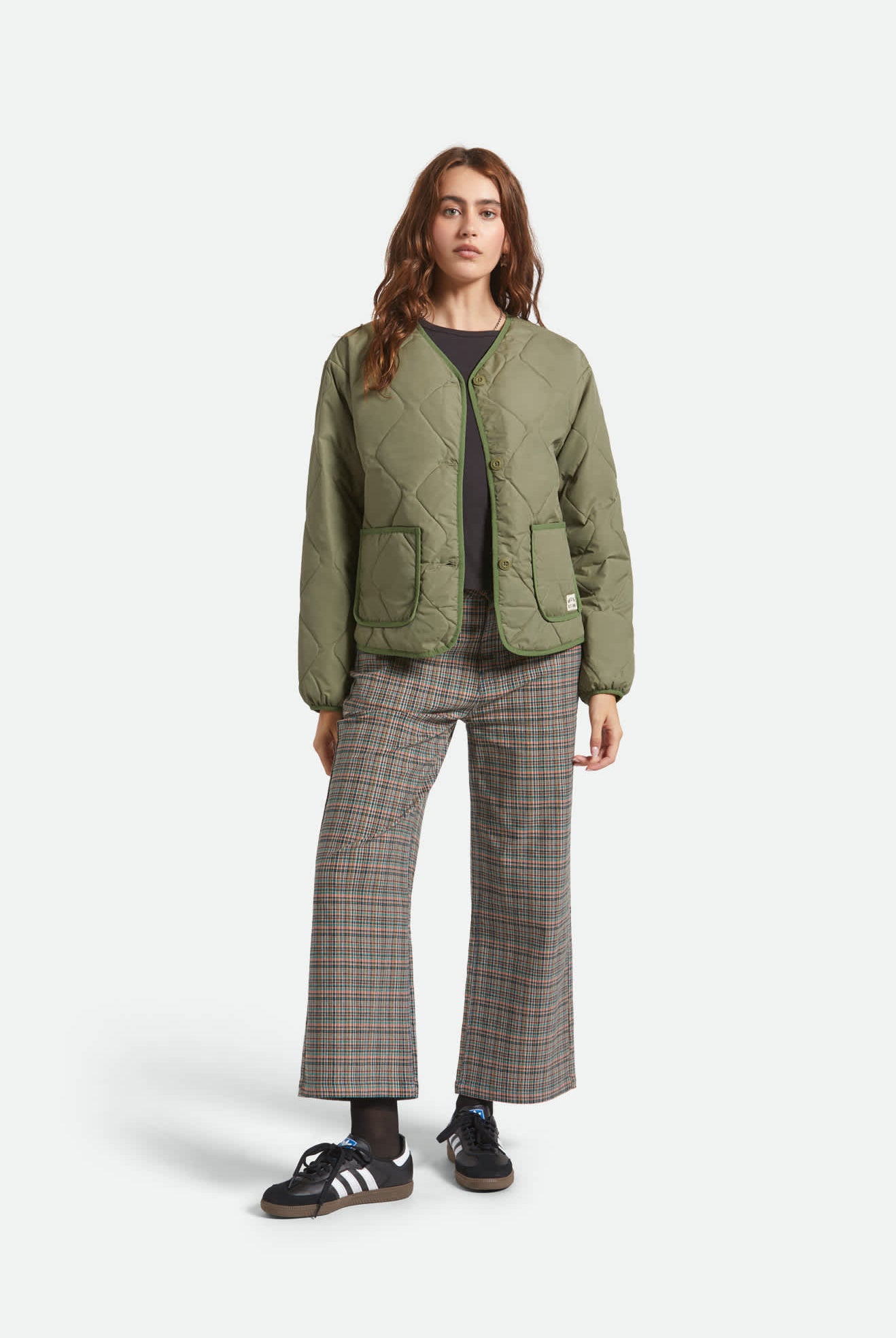 Women's Delilah Quilted Jacket in the color Olive Surplus - Additional Fit image