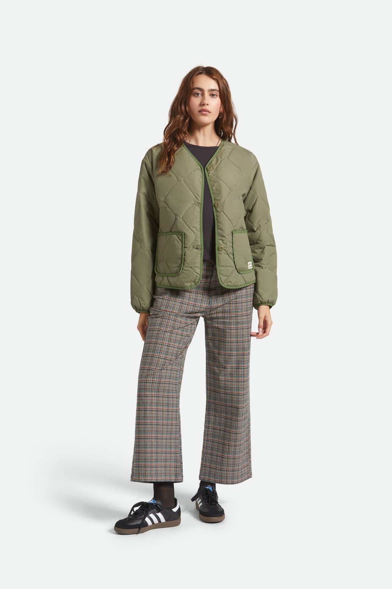Women's Delilah Quilted Jacket in the color Olive Surplus - Additional Fit image
