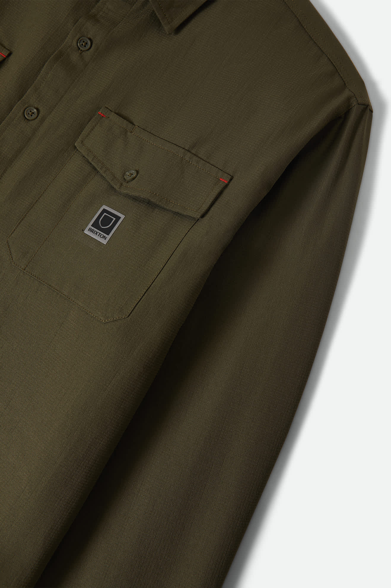 Men's Journey Lightweight Long Sleeve Shirt in the color Dark Olive - Additional Laydown image