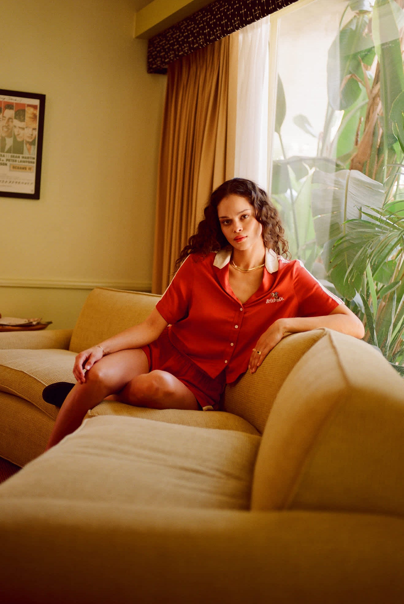 Women's Silky S/S Bowling Button Down in the color Burnt Brick - Men's Lifestyle image