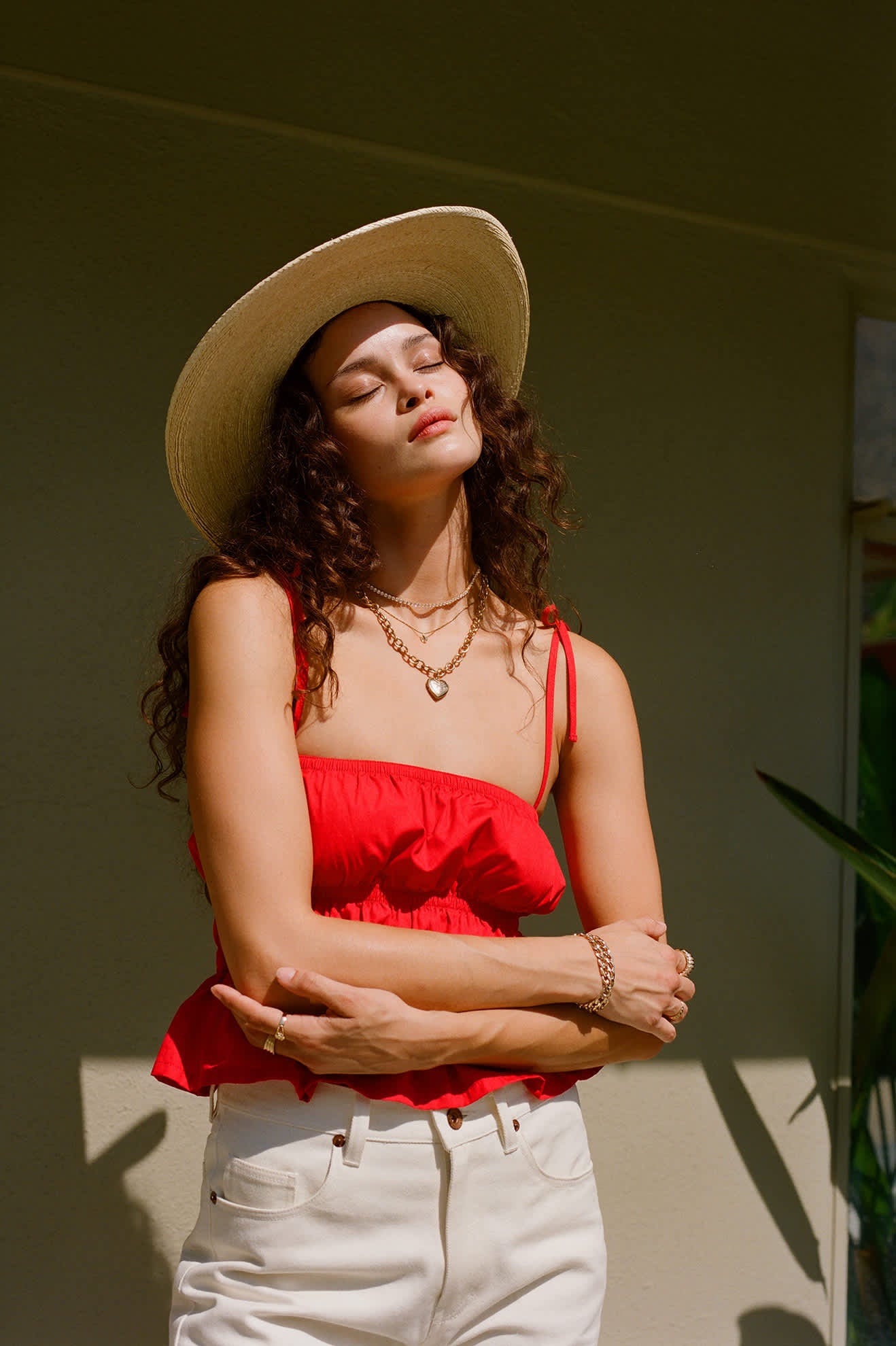 Women's Eden Smocked Top in the color Crimson - Men's Lifestyle image