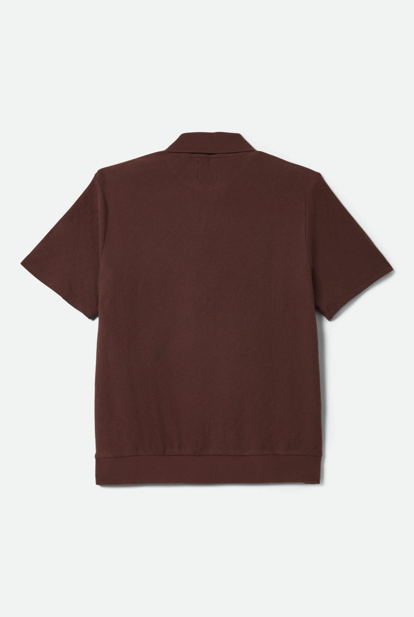 Men's Theo Jacquard Short Sleeve Polo in the color Chocolate/Off White - Additional Laydown image
