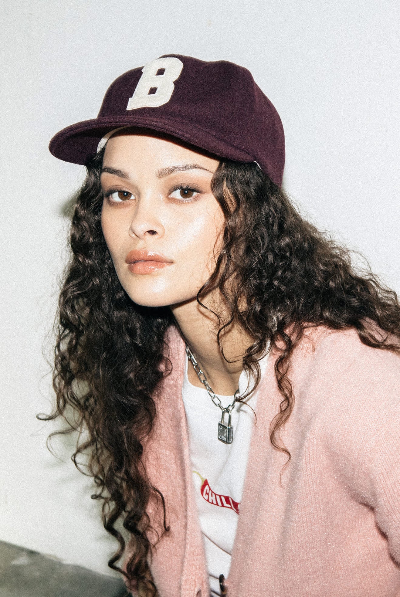 Unisex Big B Adjustable Hat in the color Port Textured Wool - Men's Lifestyle image