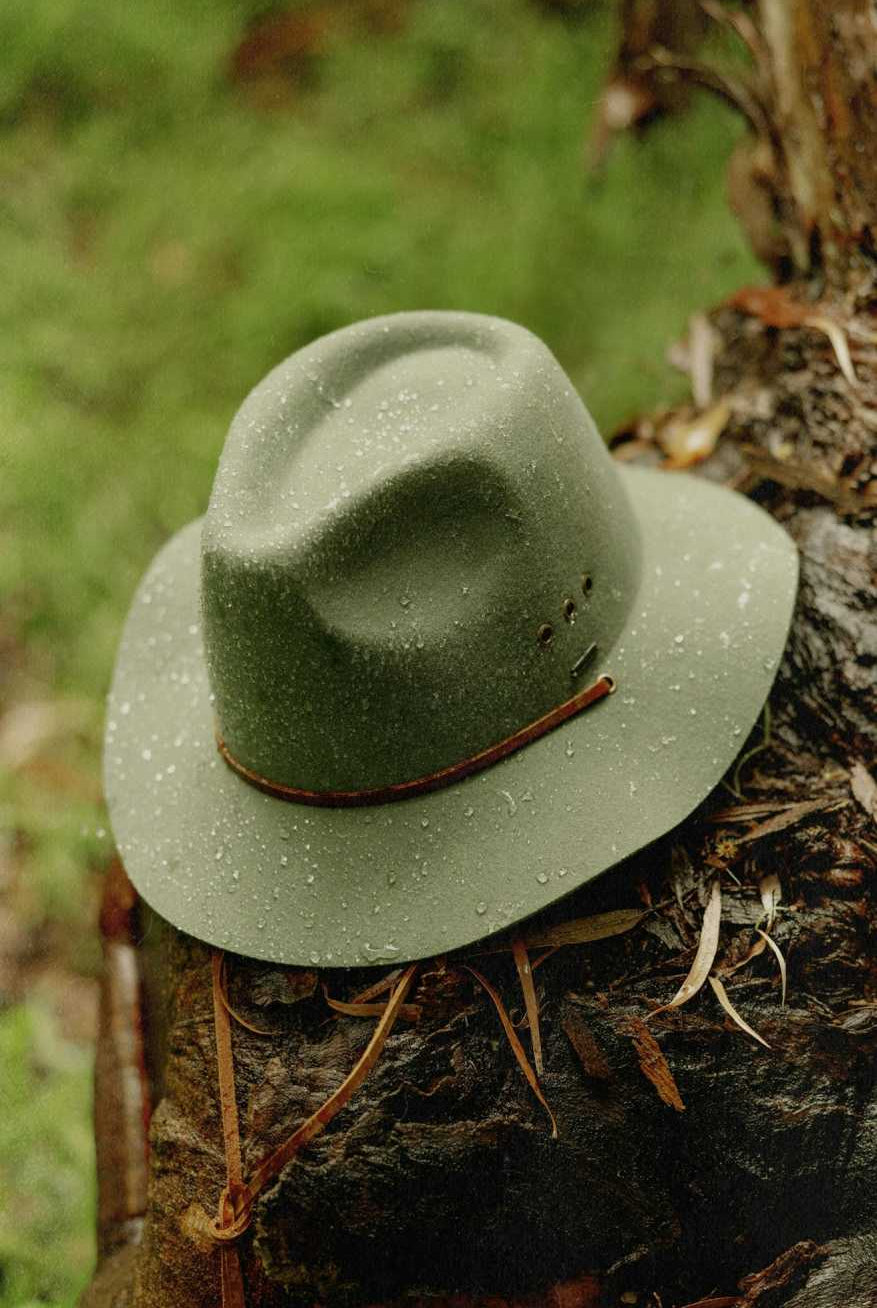 Brixton Unisex Wesley Weather Guard Packable Fedora - Light Moss | Extra Shot 3