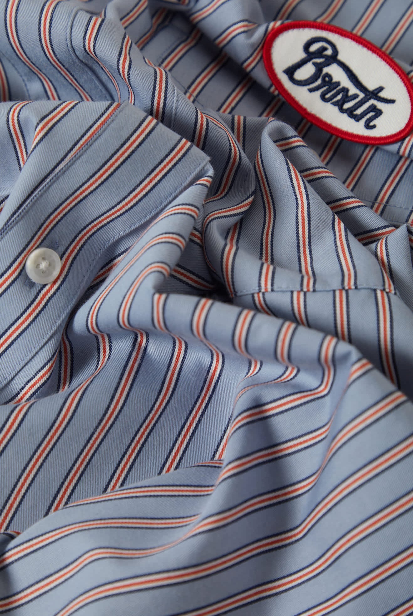 Men's Builders Olson Short Sleeve Shirt in the color Blue Aura Stripe - Additional Laydown image