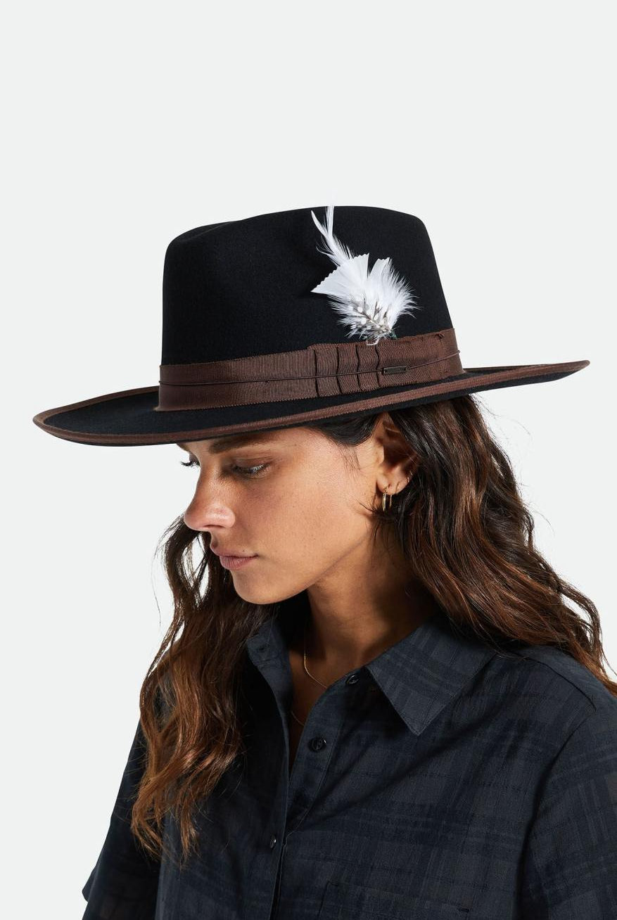 Brixton Unisex Brixton Hat Feather - White/Black | Front fit