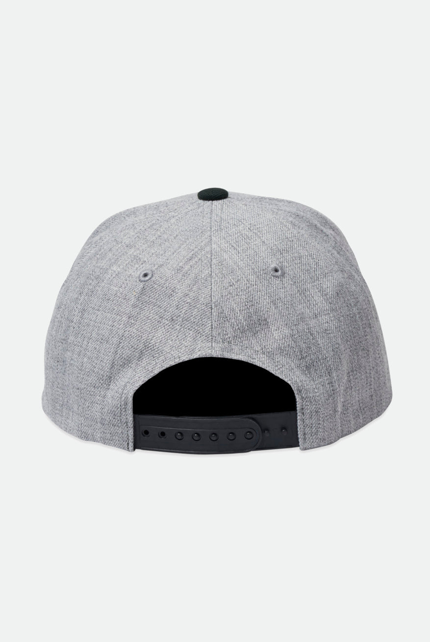 Brixton Men's Crest Netplus Snapback - Heather Grey/Black | Back