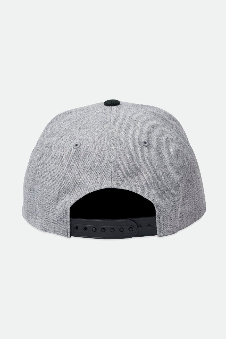 Brixton Men's Crest Netplus Snapback - Heather Grey/Black | Back