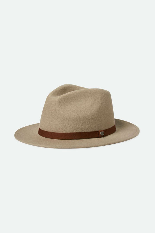 Brixton Unisex Messer Packable Fedora - Timberwolf/Light Brown | Main