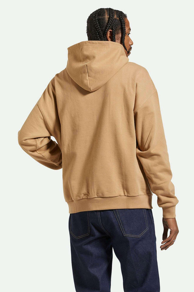 Men's Back Fit Image | Embroidered Heavyweight Oversized Hoodie - Tiger's Eye