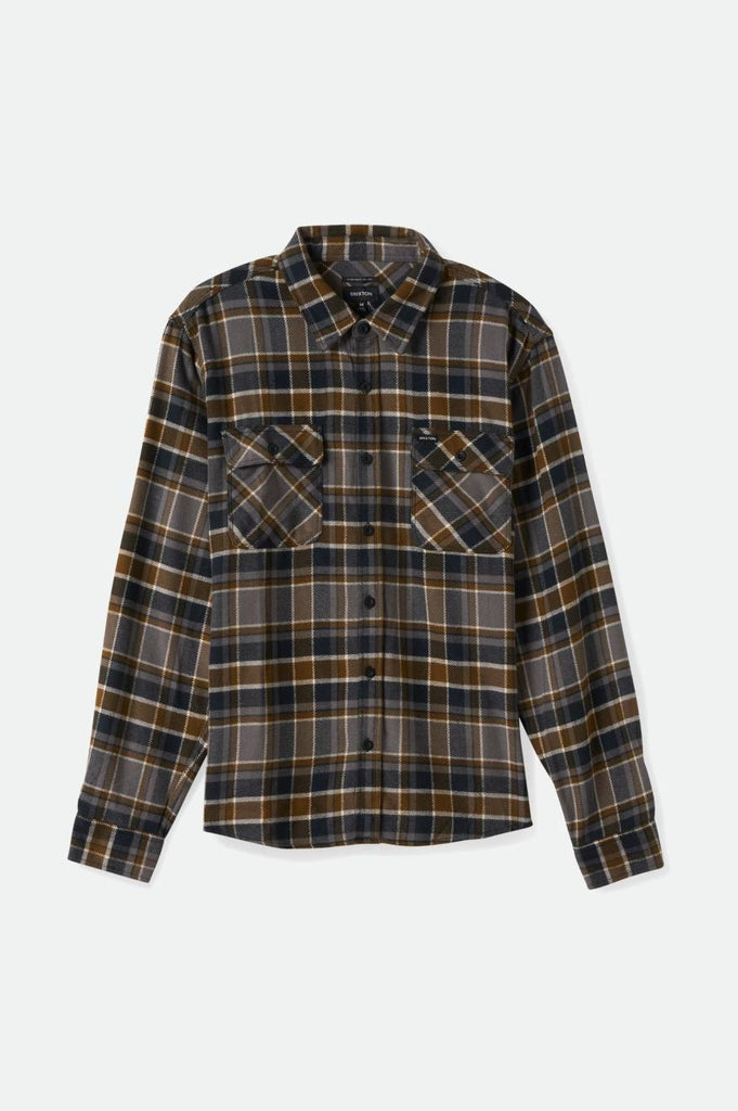 Brixton Bowery L/S Flannel - Black/Desert Palm/Beige