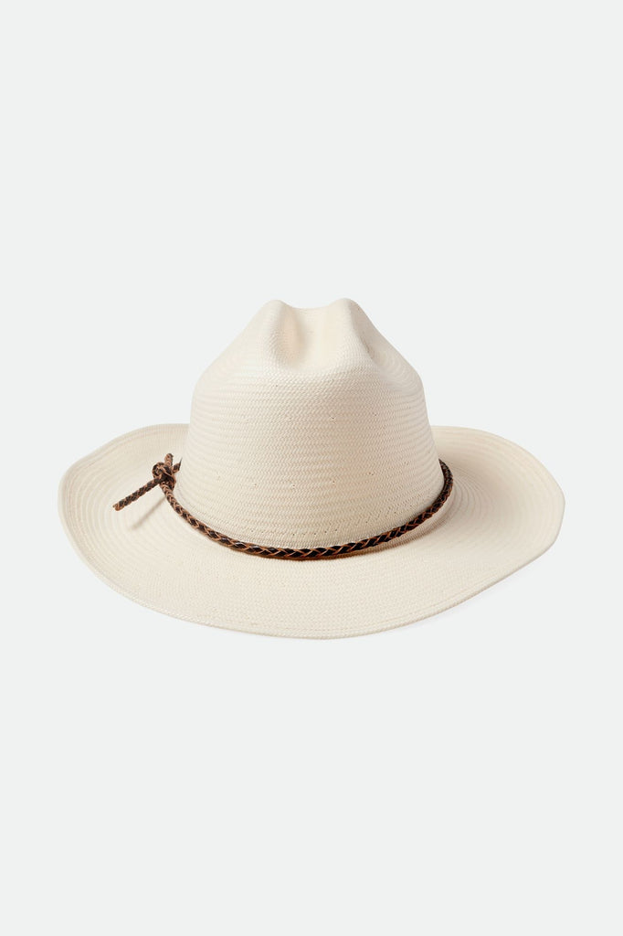 Brixton Unisex Range Straw Cowboy Hat - Off White | Back