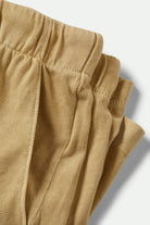 Women's Carefree Organic Garment Dyed Lounge Short in the color Pale Khaki - Additional Laydown image