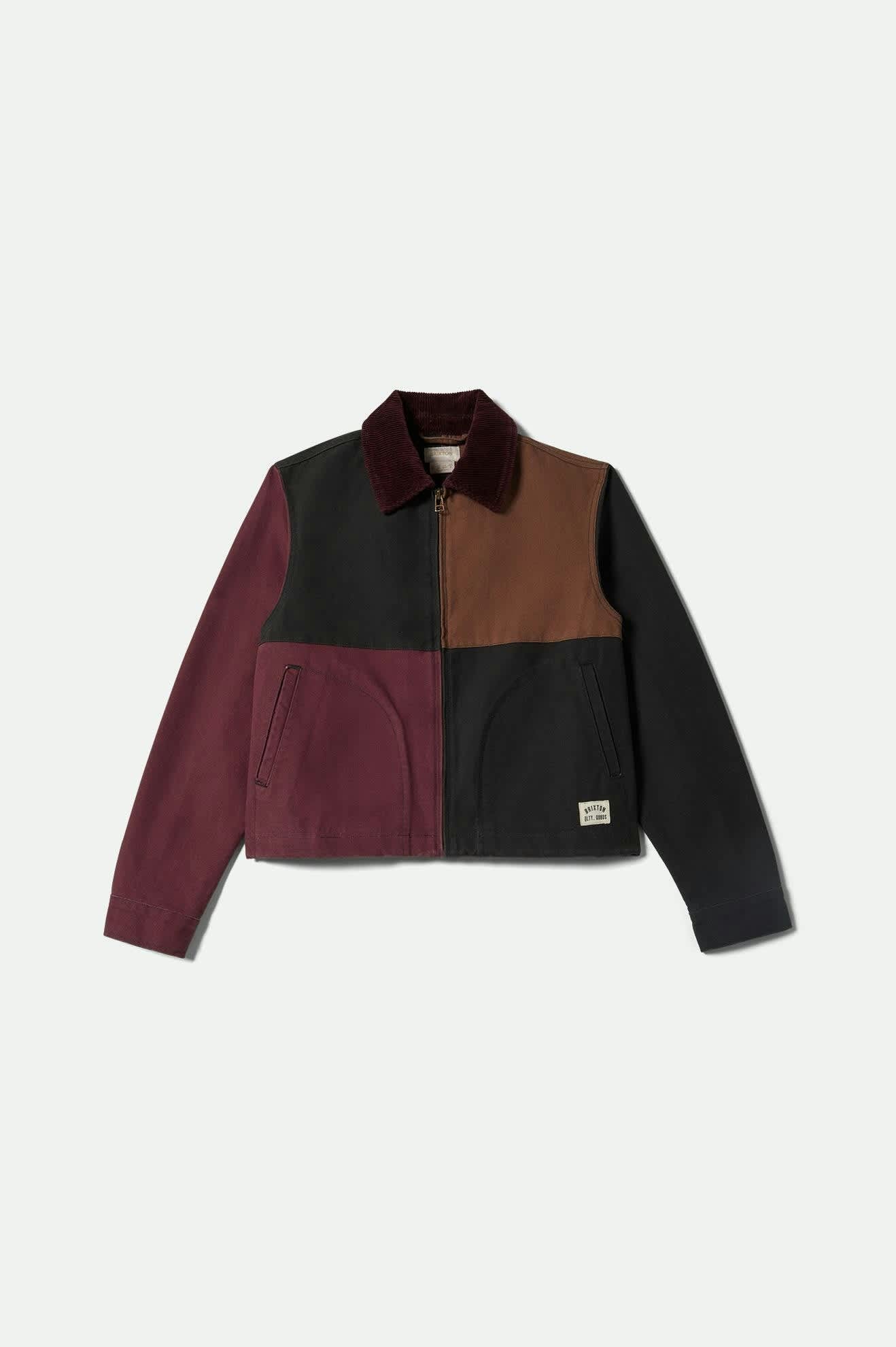 Women's Mechanic Women's Garage Jacket in the color Port/Black/Pinecone Brown - Front Product View