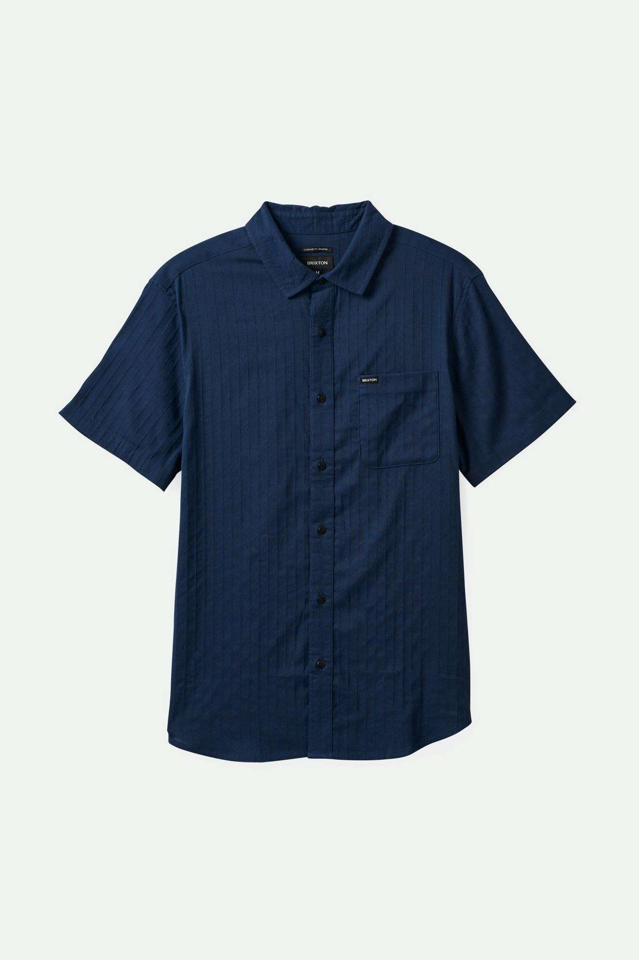 Brixton Men's Charter Stripe S/S Woven Shirt - Washed Navy/Black | Main
