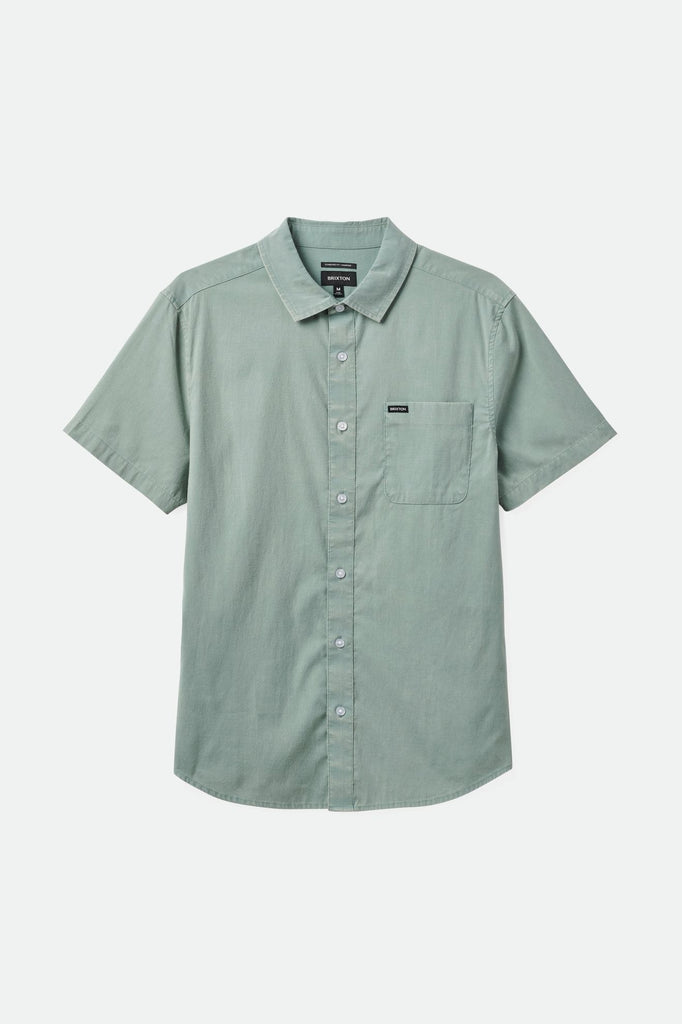 Brixton Men's Charter Sol Wash S/S Woven Shirt - Chinois Green Sol Wash | Profile