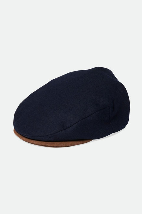 Hooligan Baggy Reserve Melton Wool Driver Cap - Washed Navy/Light Brown