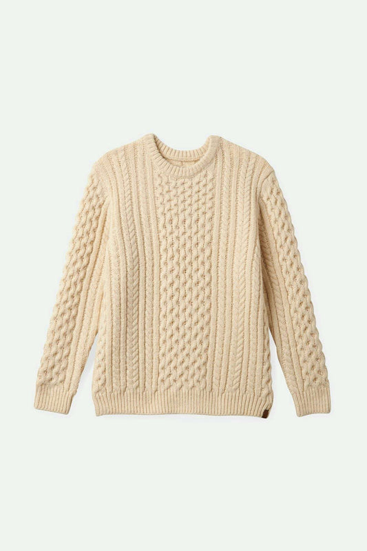 Classic Fisherman Cable Knit Sweater Oatmeal – Brixton Europe