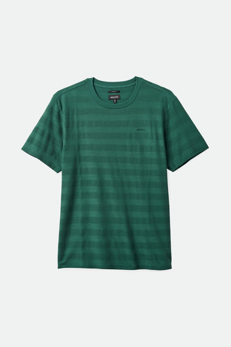 Brixton Men's The City Jacquard Stripe S/S Tee - Trekking Green | Profile