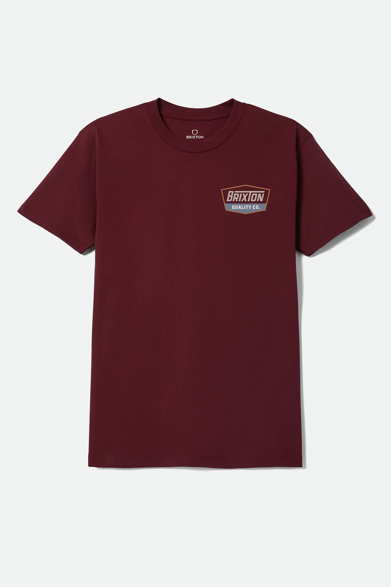 Men's Regal Standard T-Shirt in the color Burgundy/Tobacco - Front Product View