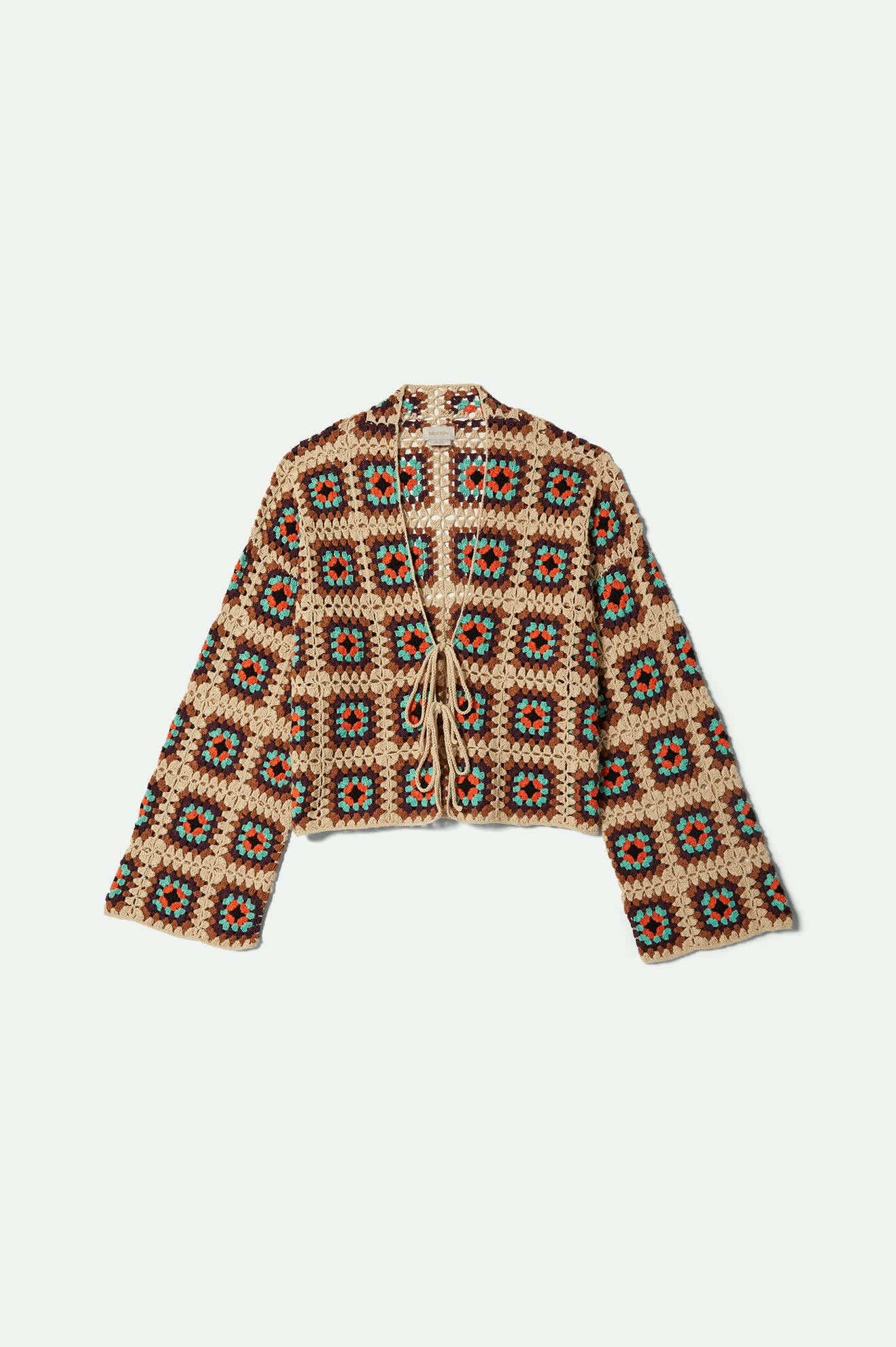 Women's Crochet Knit Kimono in the color Multi Color - Front Product View