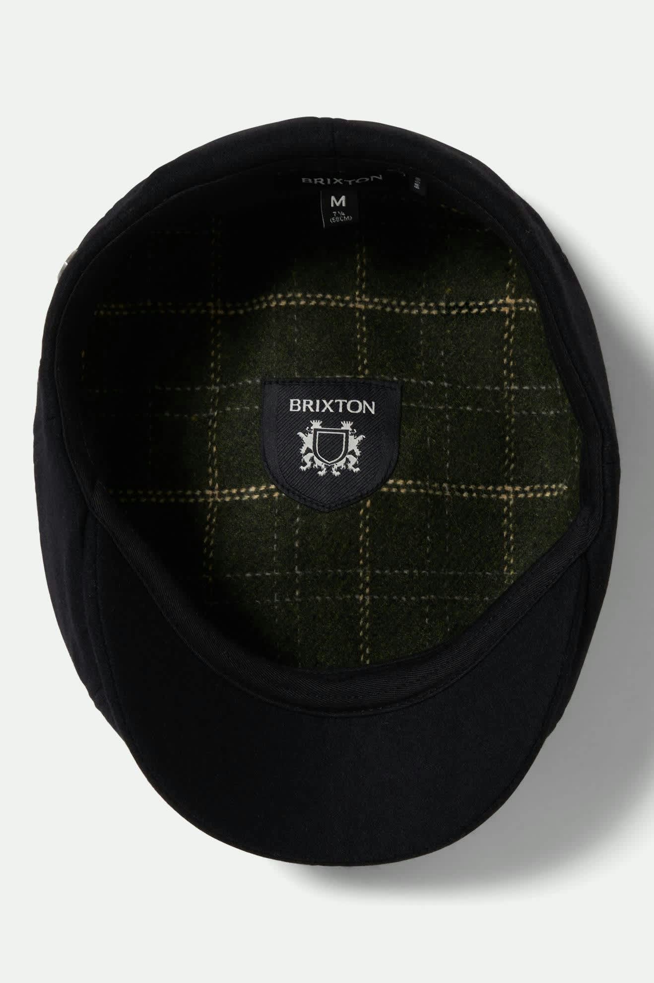 Unisex Brood Flannel Snap Cap in the color Black/Moss - Additional Laydown image