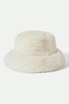 Women's Dion Packable Winter Bucket Hat in the color Off White - Front Product View