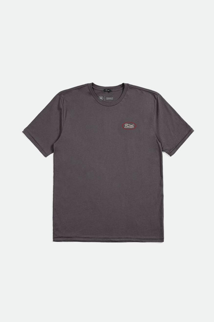 Brixton Men's Parsons S/S Tailored Tee - Charcoal/Casa Red/Whitecap | Profile