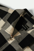 Men's Union Full Zip Flannel in the color Off White/Black - Additional Laydown image