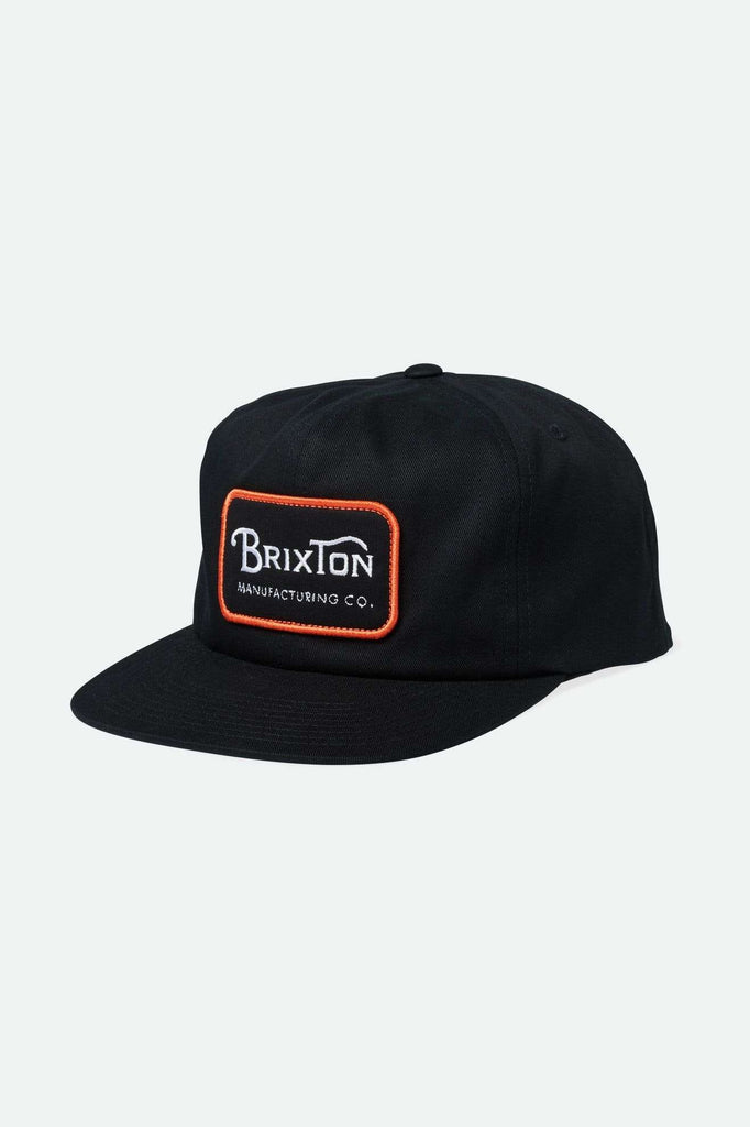 Brixton Men's Grade Snapback - Black/Orange/White | Main