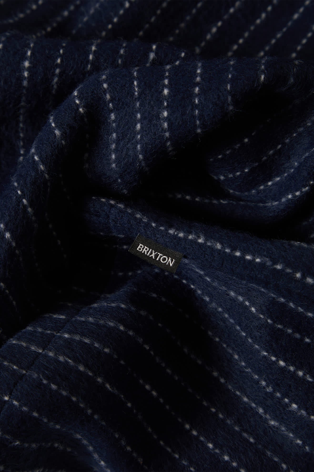 Men's Selden Soft Brushed Flannel in the color Mood Indigo Pinestripe - Additional Laydown image