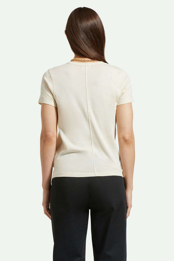 Back Fit Image | Carefree Organic Garment Dye Perfect Pocket T-Shirt - White Smoke