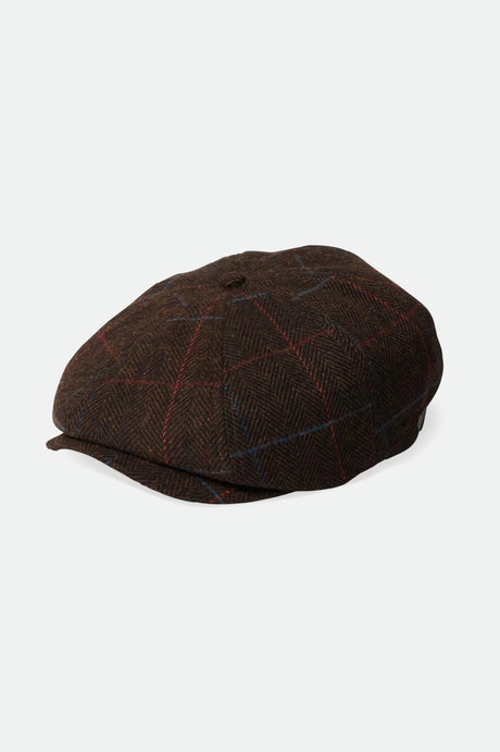 Brood Newsboy Cap - Brown/Black/Mars Red