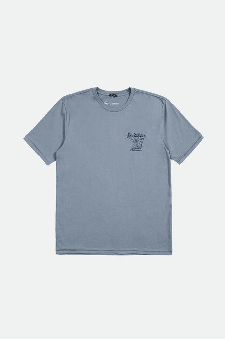 Brixton Men's Estupendo S/S Tailored Tee - Dusty Blue | Profile