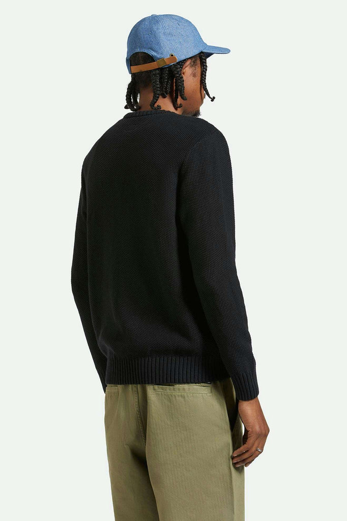 Back Fit Image | Jacques Waffle Knit Sweater - Black