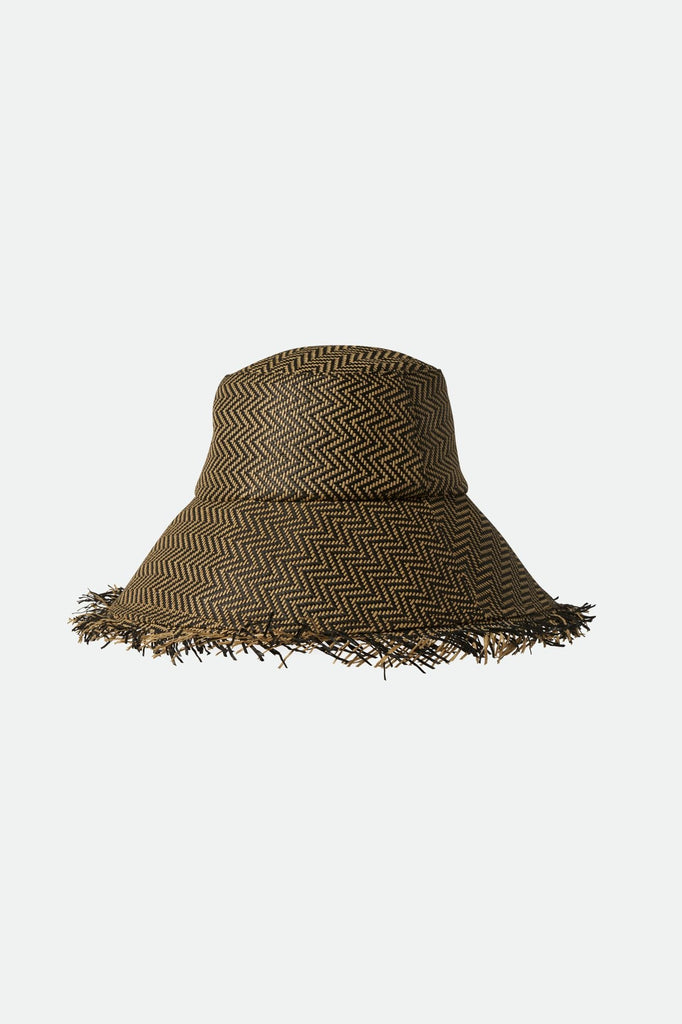 Brixton Women's Alice Packable Bucket Hat - Black/Natural | Profile