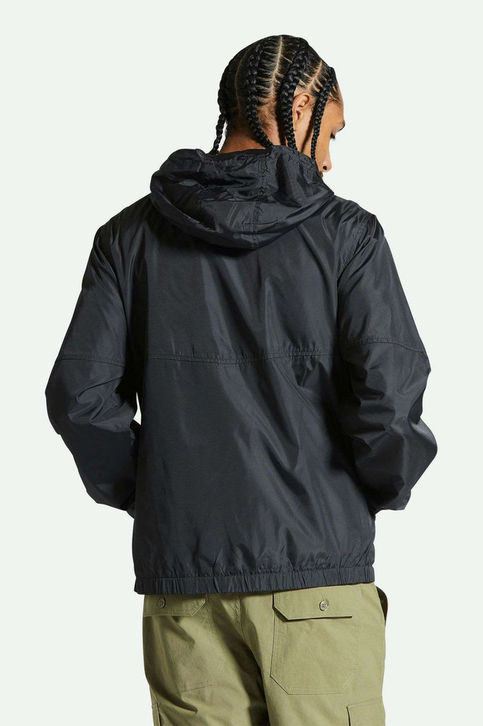 Back Fit Image | Claxton Crest Lightweight Jacket - Black/Black