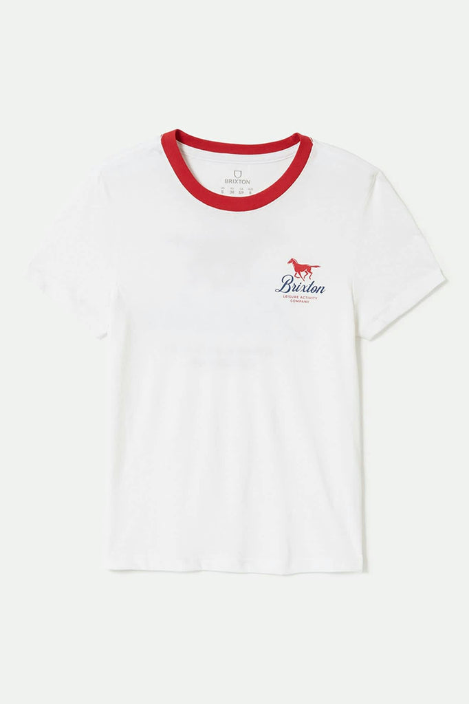 Women's Leisure Activity Fitted Crew T-Shirt in the color White - Front Product View