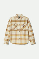 Men's Bowery Heavyweight Flannel in the color Whitecap/Pineconebrown/Saffron - Front Product View