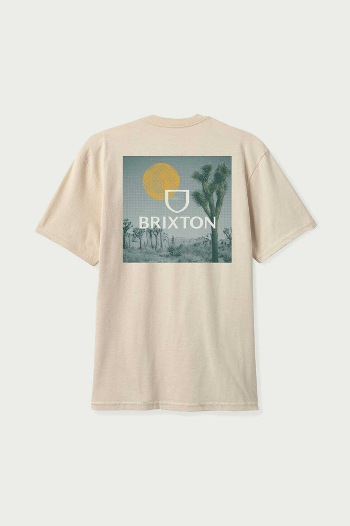 Brixton Men's Alpha Square S/S Standard T-Shirt - Cream/Off White/Gold | Back
